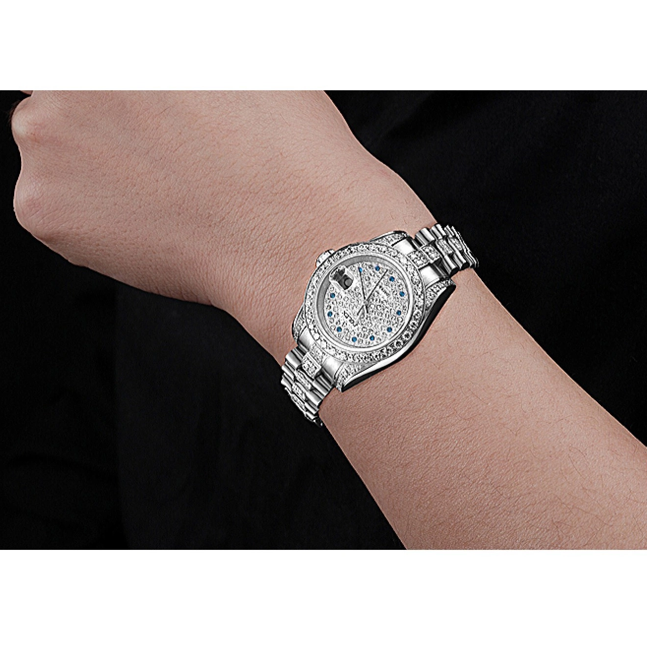Aaa replica watch Swiss Steel 622021 Dial Stainless Diamond DateJust Rolex 0805